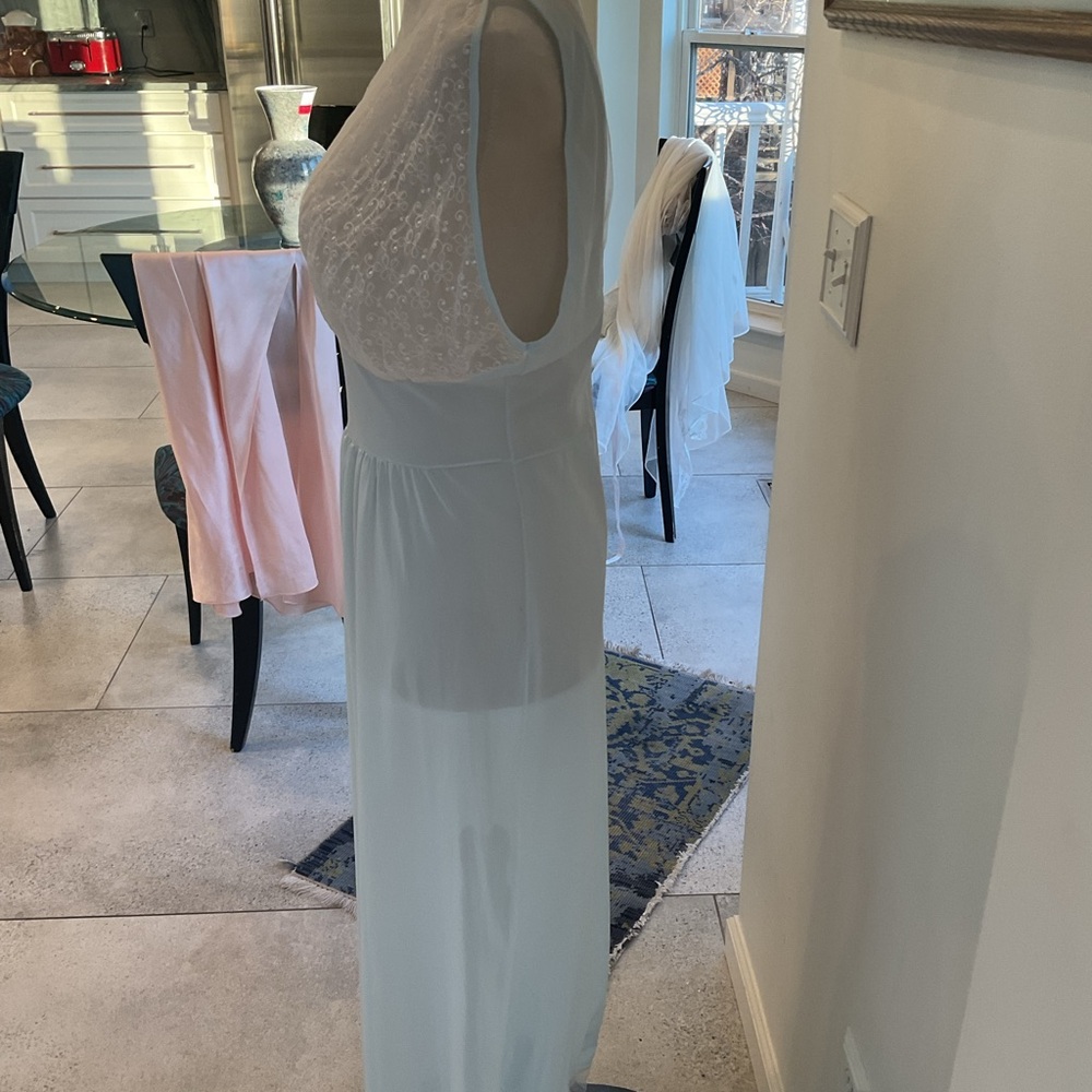 Caresse Blue and White Lace Chemise - Picture 6 of 13